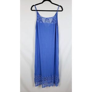 Intimately Free People Gauze Slip Dress Womens S Boho Romantic Cottage Blue